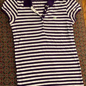 Lacoste Purple Stripe Polo - Size: 38
